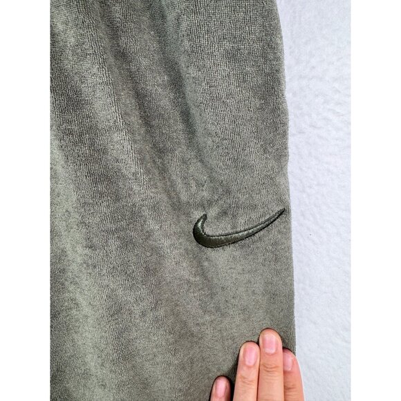 Nike Velour high rise Wide Leg Trousers in Olive Y2K 90s sz 2XL - Picture 10 of 14